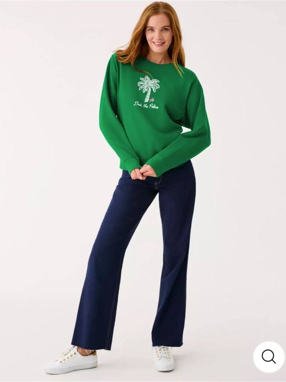 NWT Lilly Pulitzer Ballad Long Sleeve Sweatshirt Deck the Palms Large - Picture 3 of 9